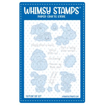 Whimsy Stamps Outline Dies - Doggies Halloween